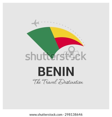 Benin The Travel Destination logo - Vector travel company logo design - Country Flag Travel and Tourism concept t shirt graphics - vector illustration