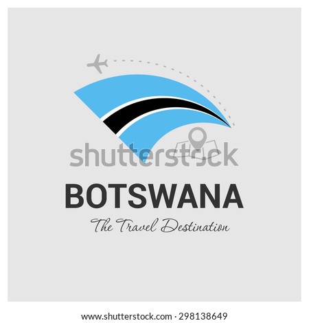 Botswana The Travel Destination logo - Vector travel company logo design - Country Flag Travel and Tourism concept t shirt graphics - vector illustration