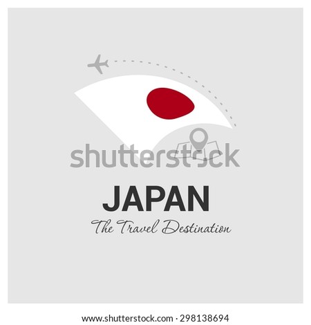 Japan The Travel Destination logo - Vector travel company logo design - Country Flag Travel and Tourism concept t shirt graphics - vector illustration