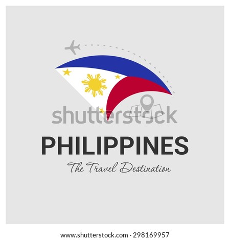 Philippines The Travel Destination logo - Vector travel company logo design - Country Flag Travel and Tourism concept t shirt graphics - vector illustration