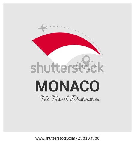 Monaco The Travel Destination logo - Vector travel company logo design - Country Flag Travel and Tourism concept t shirt graphics - vector illustration