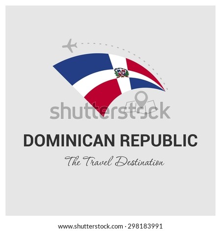 Dominican Republic The Travel Destination logo - Vector travel company logo design - Country Flag Travel and Tourism concept t shirt graphics - vector illustration