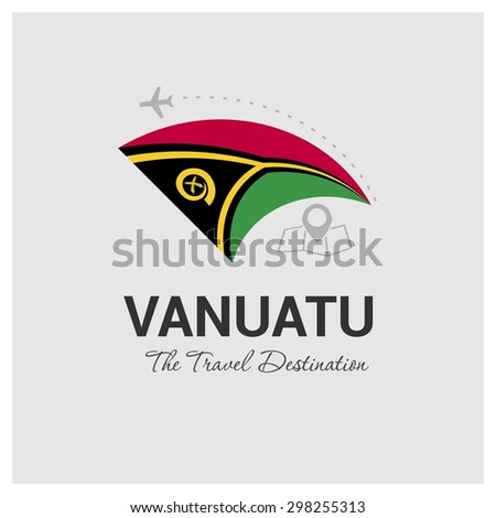 Vanuatu The Travel Destination logo - Vector travel company logo design - Country Flag Travel and Tourism concept t shirt graphics - vector illustration