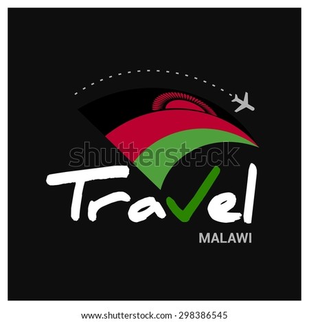 Vector travel company logo design - Country travel agency logo - Country Flag Travel and Tourism concept t shirt graphics - Travel Malawi Symbol - vector illustration