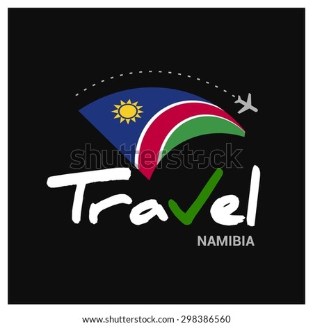 Vector travel company logo design - Country travel agency logo - Country Flag Travel and Tourism concept t shirt graphics - Travel Namibia Symbol - vector illustration