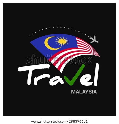 Vector travel company logo design - Country travel agency logo - Country Flag Travel and Tourism concept t shirt graphics - Travel Malaysia Symbol - vector illustration