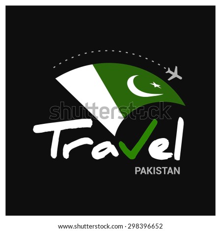 Vector travel company logo design - Country travel agency logo - Country Flag Travel and Tourism concept t shirt graphics - Travel Pakistan Symbol - vector illustration