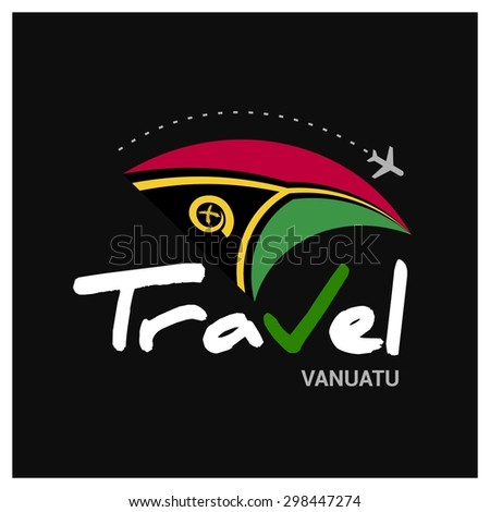 Vector travel company logo design - Country travel agency logo - Country Flag Travel and Tourism concept t shirt graphics - Travel Vanuatu Symbol - vector illustration