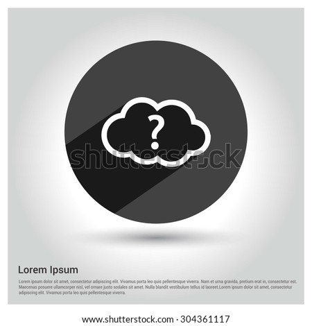 Cloud with question mark icon. Circle concept web buttons. vector illustration. Flat design style