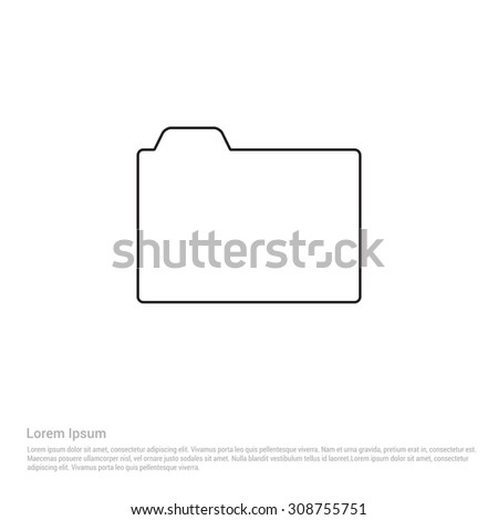 Outline Folder Icon, Vector Illustration, Flat pictogram icon