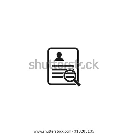 Search User Profile Icon. Black Business Pictogram. vector illustration