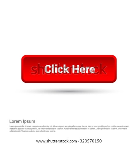 Click Here Text 3d Red web button