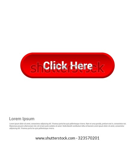 Click Here Text Realistic 3d Red button