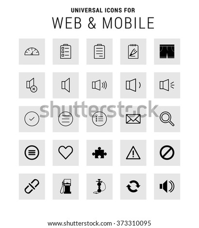 Set of 25 Universal icons