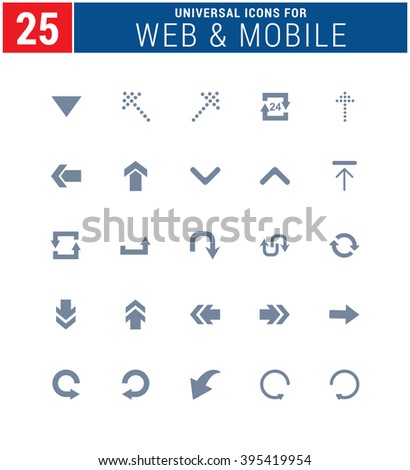 25 Universal Icons For Web and Mobile. web icons for business, finance and communication
