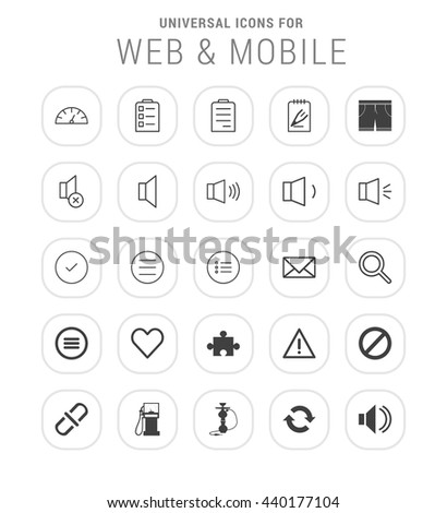 25 Universal web and mobile icon set.