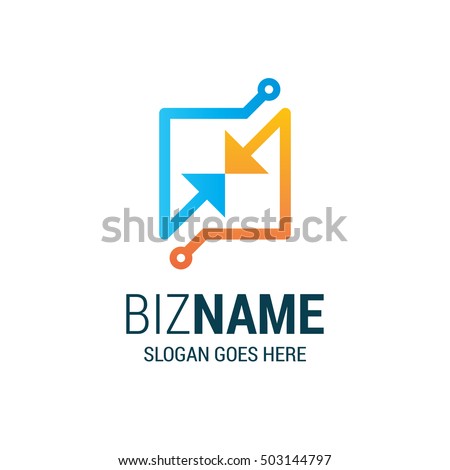 bidirectional arrows connectivity logo symbol. business group logo design