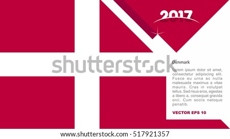 2017 creative card background with Denmark country flag