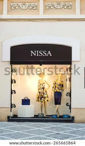 Nissa fashion store front view in Brasov City Romania circa 2015