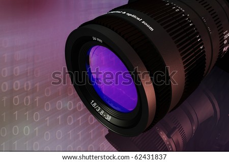 Glass Lens on a colorful background