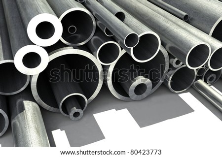 Metal pipe on a white background.