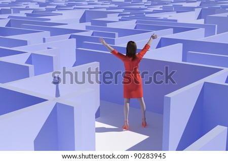 Woman asks for help in the maze.