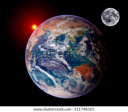 Earth sunrise isolated moon planet astrology astronomy space. Elements of this image furnished by NASA.