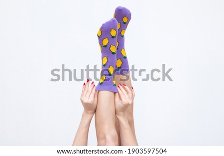 Similar – Foto Bild Ringelsocken Beine Fuß 1