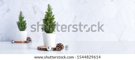 Similar – Image, Stock Photo Christmas tree in pot, watercolour on paper