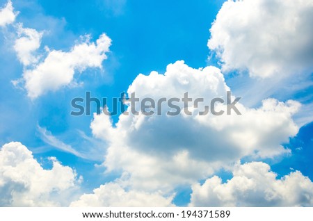 Blue sky with cloud and ray light from sun