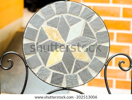 Garden mosaic stone chair