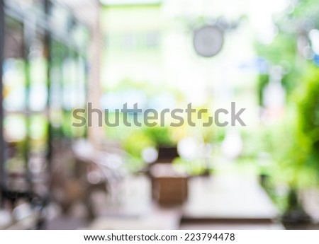 Blurred background : Coffee shop blur background with bokeh