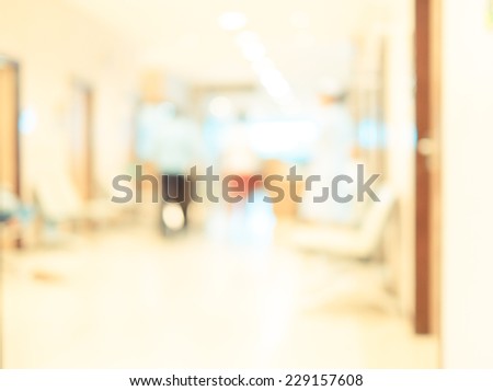 Blurred background :Vintage filter of Patient waiting for see doctor,abstract background