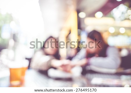 blur background ,customer order food at restaurant.