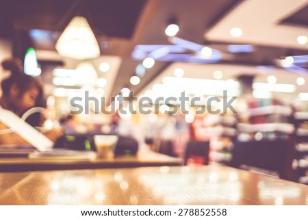 Blurred background : inside of Coffee shop blur background with bokeh