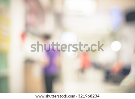 Blurred background : Vintage filter patient waiting for see doctor.