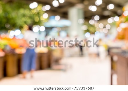 Similar – Image, Stock Photo Blurred  Supermarket with empty shopping cart