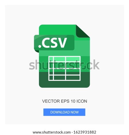 Document Formats .CSV File Paper Green Tone Color Flat Icon Vector Illustration White Background
