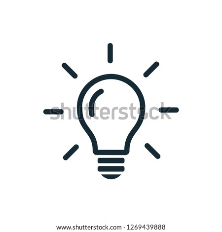 bulb icon, idea icon, lighting design vector