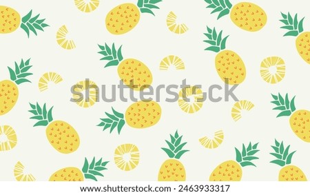 Cute pineapple fruits pattern background vector design