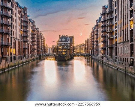 Similar – Foto Bild Speicherstadt bei Nacht in Hamburg