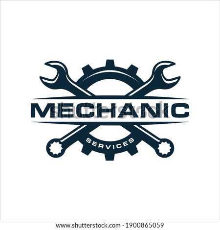 mechanic services, auto repair logo. design template, vector illustration.