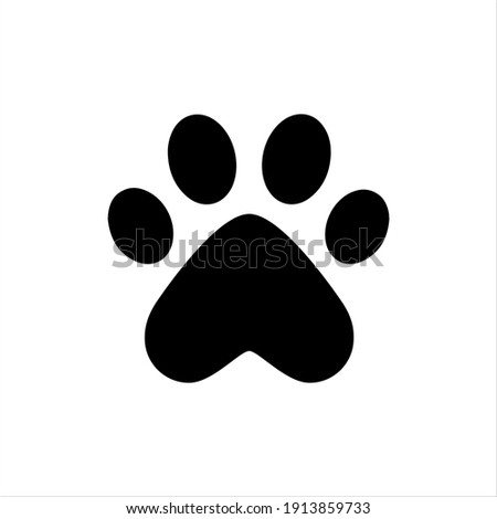 Paw dog footprint icon logo vector, design template.