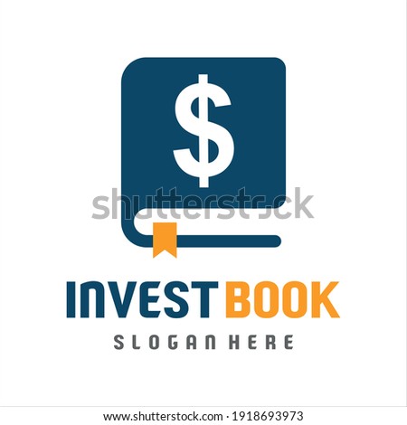 book investment, financial book logo design template.