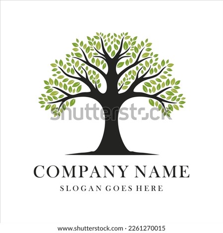 Tree company logo design template Vector
