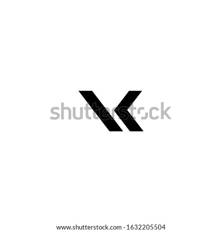 Initial VK K Letter template logo design vector. Illustration of Flat Letter VK  K Logotype