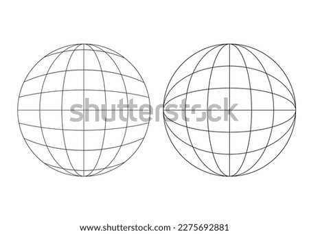 globe latitude longitude line isolated on white background. vector illustration.