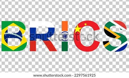 brics alphabet country isolated on transparent background for icon logo. vector illustration.