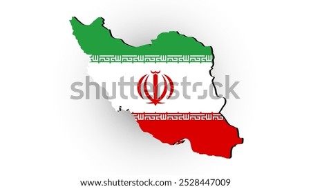 iran map with flag isolated on white background for icon logo web graphic. vector illustration.