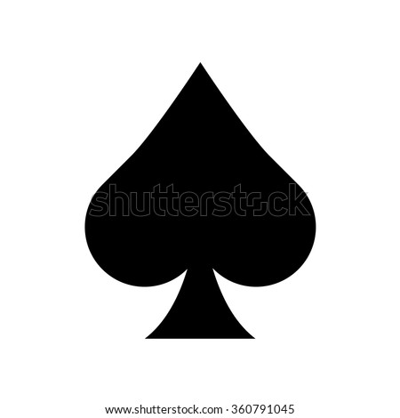 Playing card spade suit flat icon